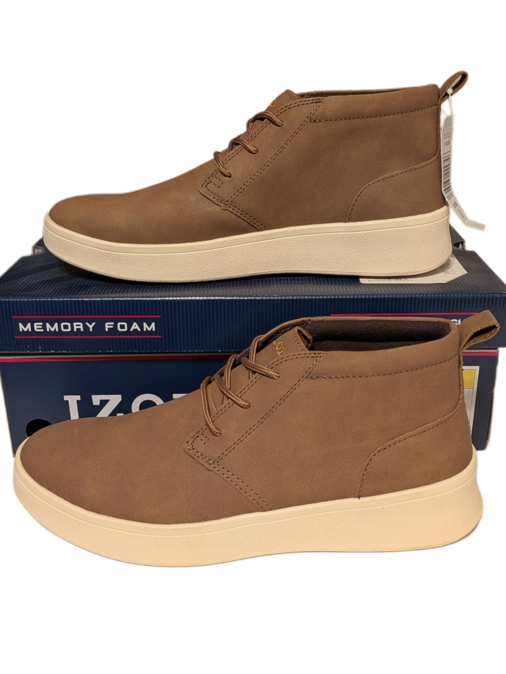 IZOD Palmer Chukka Boots Mens 8M Brown Memory Foam Lace Up Casual Shoes 1815298 - Picture 4 of 10